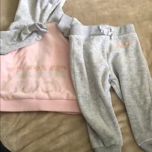 Size 6/9 mo. Juicy couture valore sweat suit